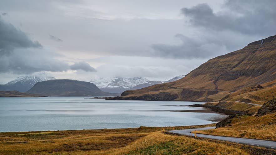 De rit langs de Hvalfjordur fjord is prachtig
