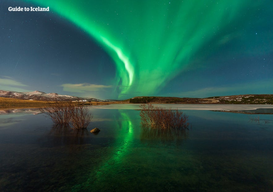 Seeing the northern lights is possible when glamping in Iceland.