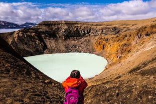 The Viti crater lake is a beautiful feature in the Askja caldera.