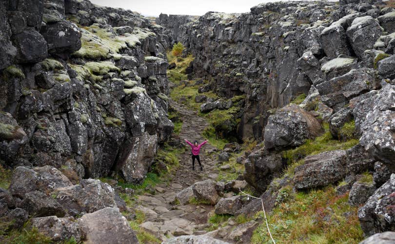 Exploring the Almannagja gorge in Thingvellir is a fun experience.