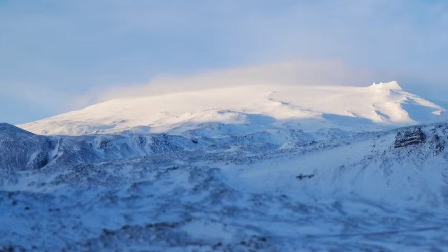 Lodowiec Snaefellsjokull oferuje piękne widoki.