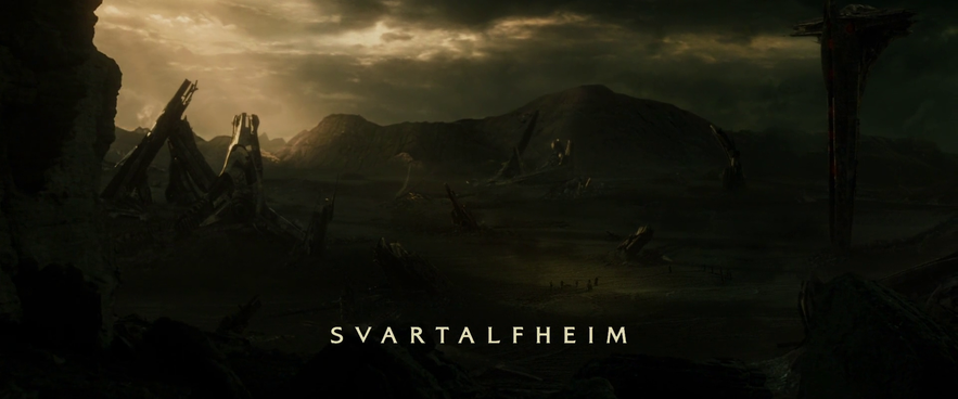 Svartalfheim บ้านของดาร์กเอลฟ์ ถ่ายทำที่ Skeidararsandur ในไอซ์แลนด์