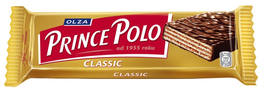 Prince Polo Icelandic chocolate wafer bar with crisp layers and dark chocolate coating, a classic Icelandic candy favorite.