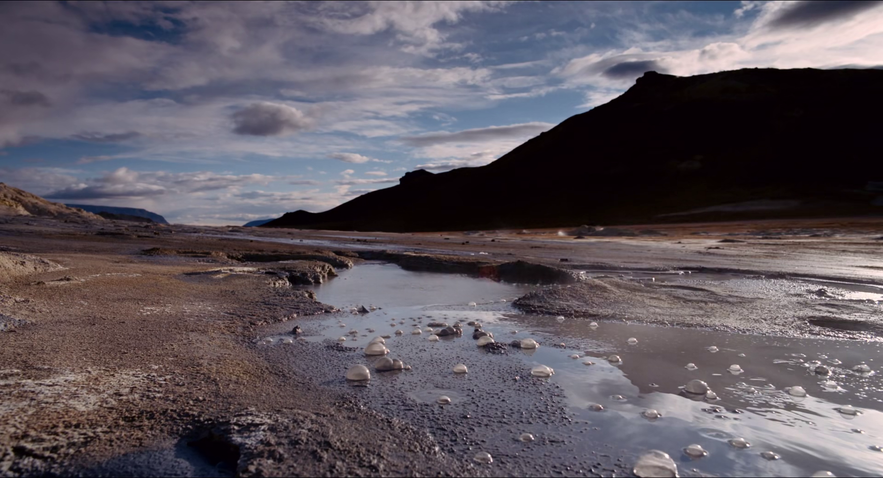 Krafla geothermal area in Iceland in the movie Tree of Life