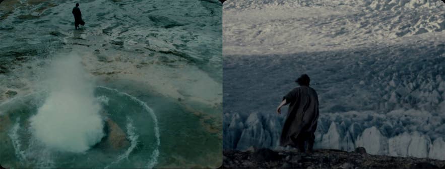 ฉากไคลแม็กซ์ในตอนท้ายของหนังเรื่อง Faust ซึ่งถ่ายทำในประเทศไอซ์แลนด์