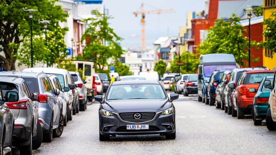 It's easiest to have a small rental car in Reykjavik