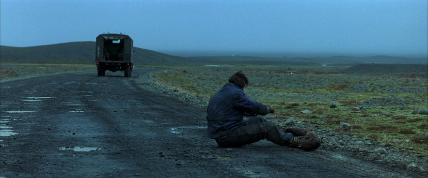 Christian Bale as Bruce Wayne in Batman Begins, shot in Iceland