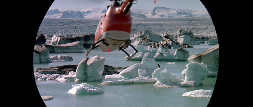 Opening shot of A View to a Kill of Jokulsarlon glacier lagoon in Iceland