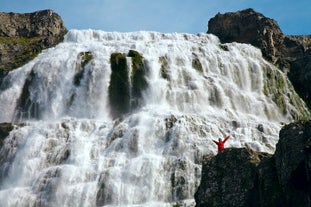 Holt Beach is a picturesque Westfjords location for a wakeboarding or waterskiing adventure.