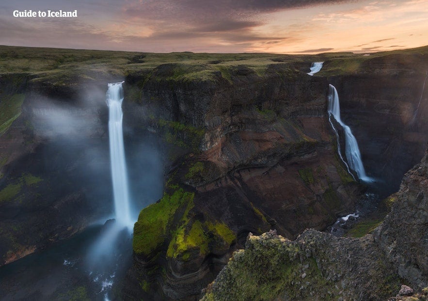 Haifoss i Glanni to jedne z najbardziej zachwycających wodospadów w dolinie Thjorsadalur.