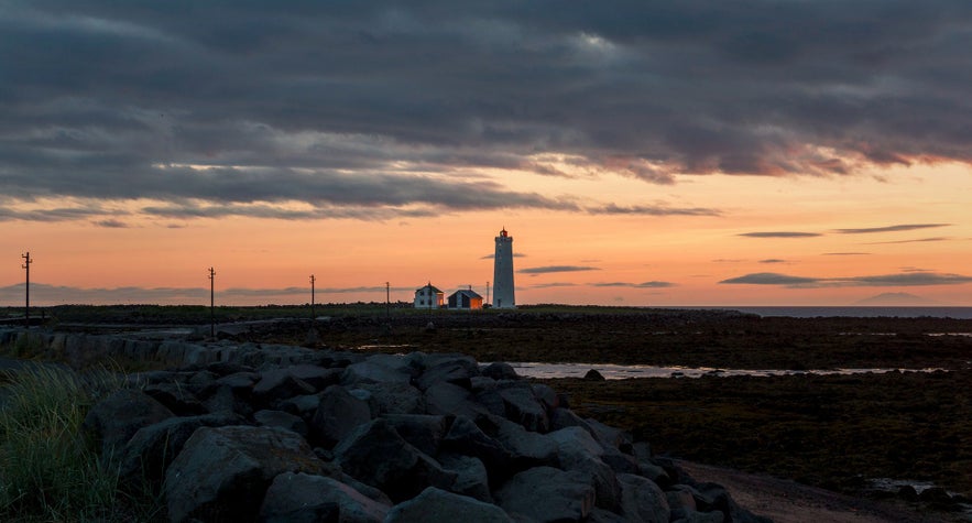 Grotta in Reykjavik is especially beautiful during sunset