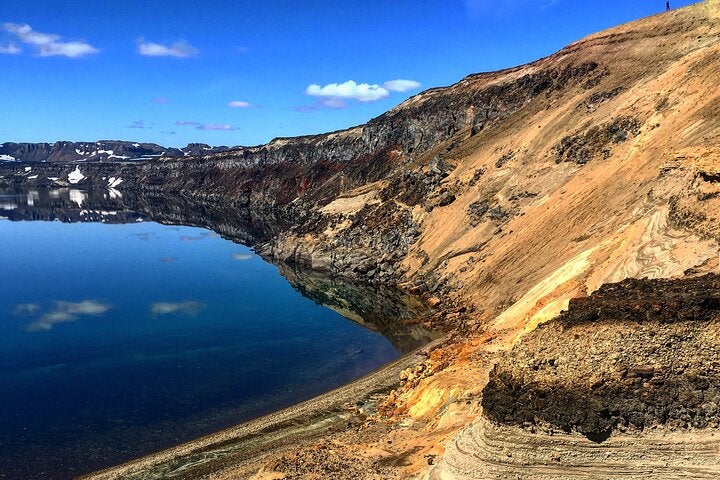 Askja caldera has a beautiful lake at its center.