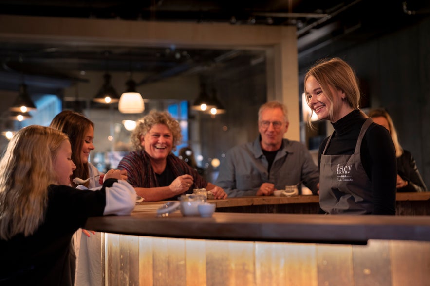 Visitors can try various skyr dishes at the Isey Skyr Bar.