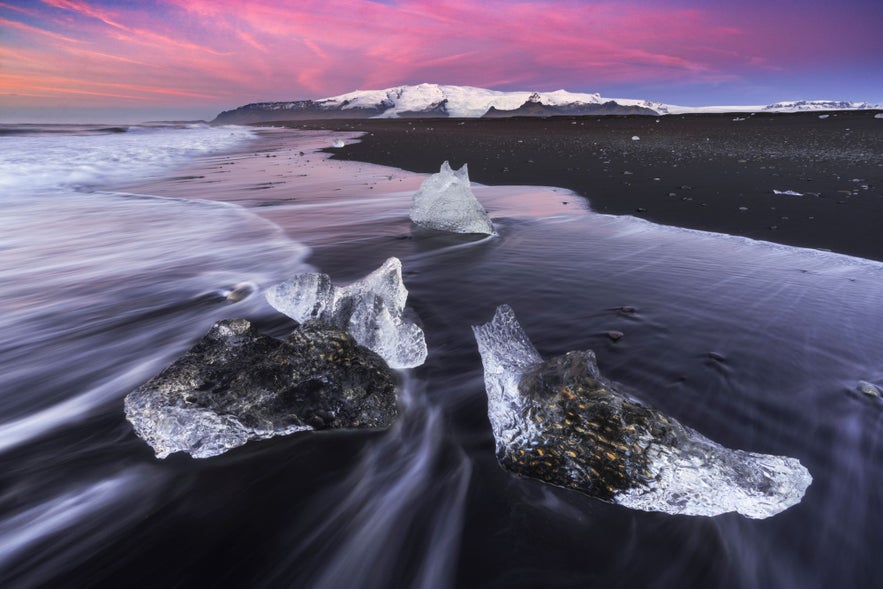 The Diamond Beach on the South Coast of Iceland