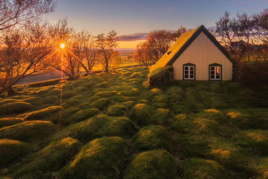 Hofskirkja is one of the last turf churches in Iceland