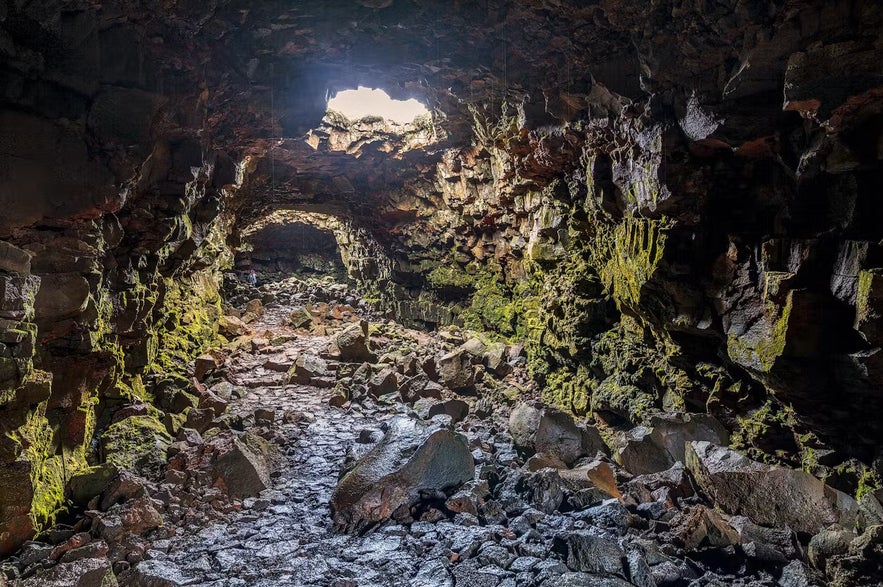 Raufarholshellir is one of the more beautiful lava caves in Iceland