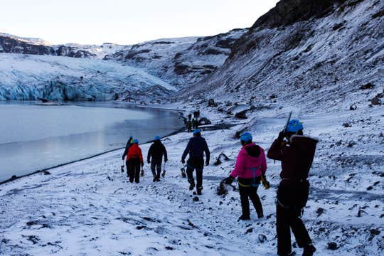 Spanish-Guided Solheimajokull Glacier Hike with Ice Gear Included