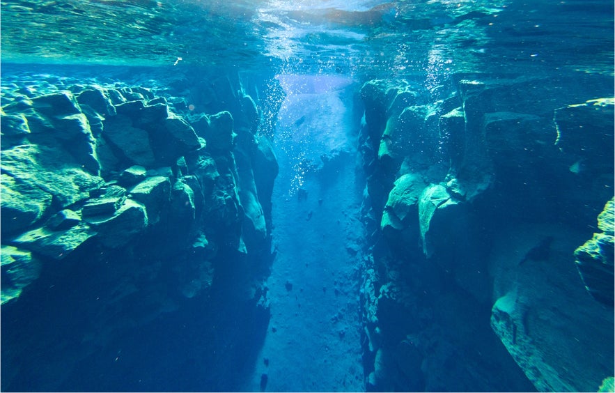 Iceland is home to the only place where you can dive between two tectonic plates - Silfra.