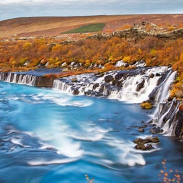 West Iceland is home to Hraunfossar waterfall.