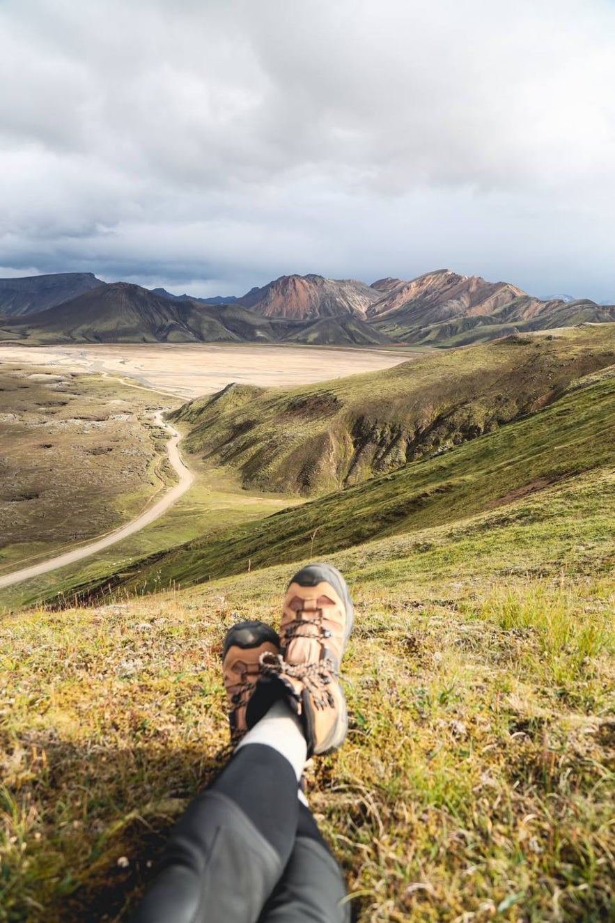 landmannalaugar valley iceland hiking boots