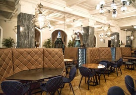 The interior of Apotek restaurant is beautiful and stylish