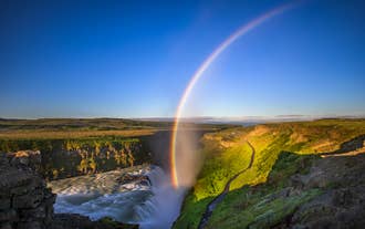 Rainbow over Gullfoss Waterfall in the Golden Circle, Iceland