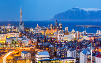The Reykjavik skyline is even more beautiful by night.