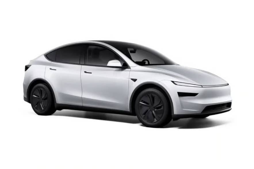 A Tesla Model Y, an example of a fully electric car you can rent in Iceland