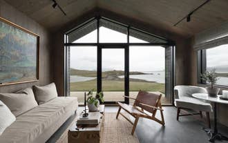 Hvammsvik Nature Resort's Artist Lodge overlooks a fjord in West Iceland.