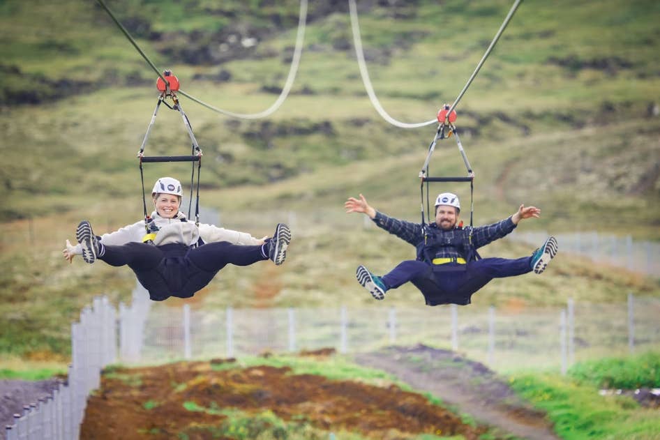 Avventura adrenalinica, 3,5 ore sulla mega Zipline a Hveragerdi con ...