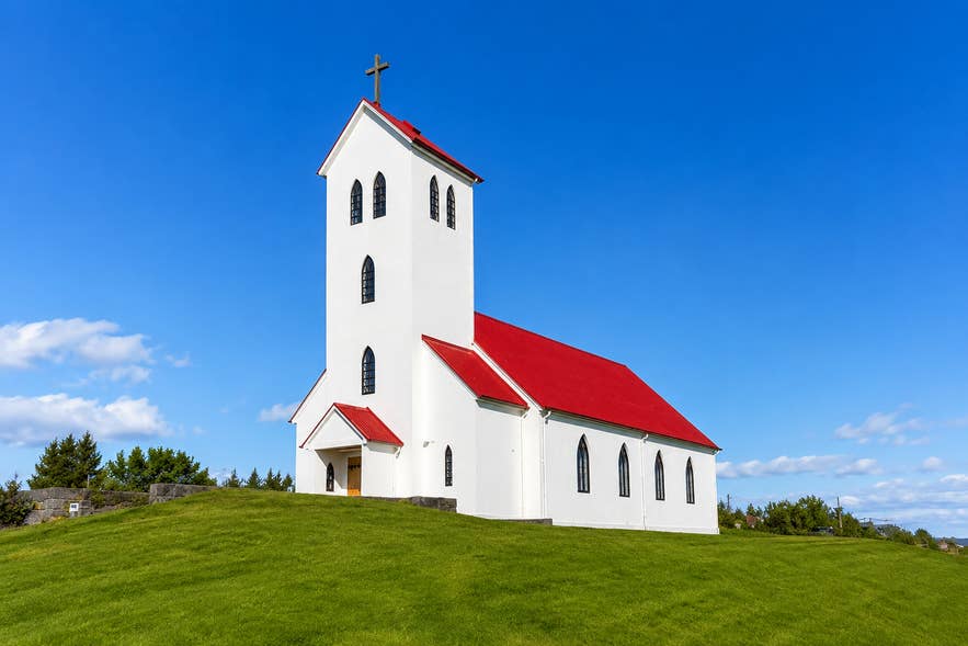 Gardakirkja Church near Reykjavik in Iceland.
