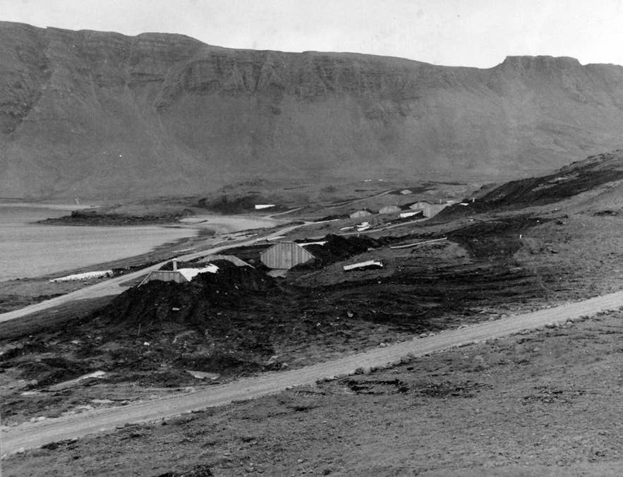 US Navy ammunition huts at Point Falcon, Hvalfjord, Iceland, June 1942, part of the Allied wartime naval base. US Navy ammunition huts at Point Falcon, Hvalfjord, Iceland, June 1942, part of the Allied wartime naval base.
