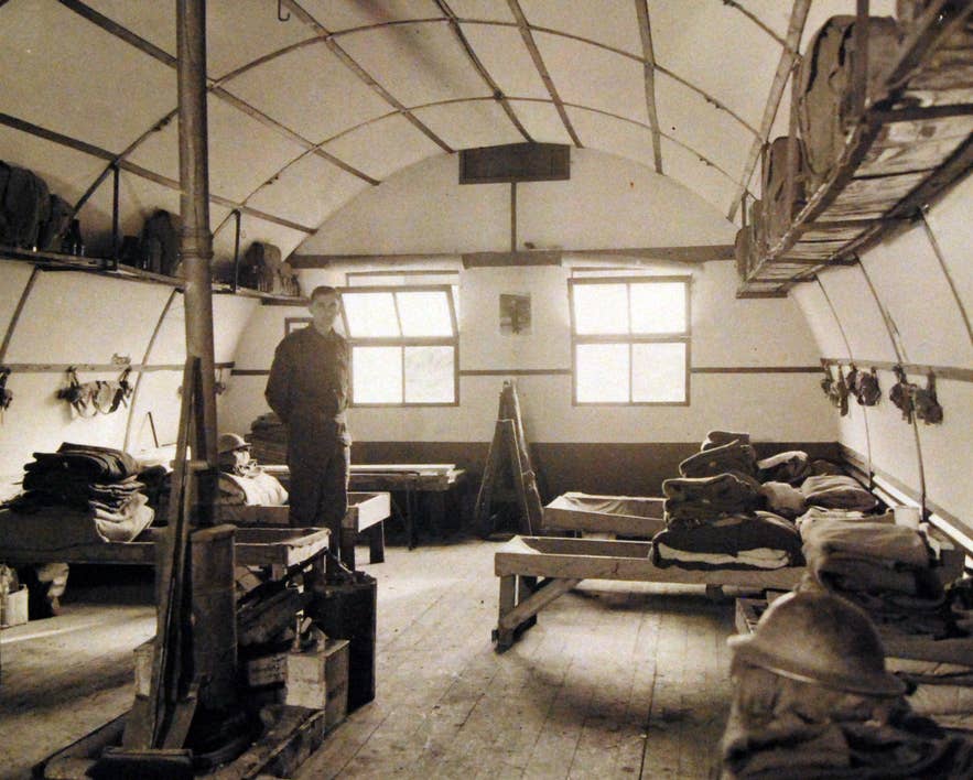 Interior of British soldier's barracks at Hvalfjord, Iceland, October 1941, during the Allied occupation. Interior of British soldier's barracks at Hvalfjord, Iceland, October 1941, during the Allied occupation.