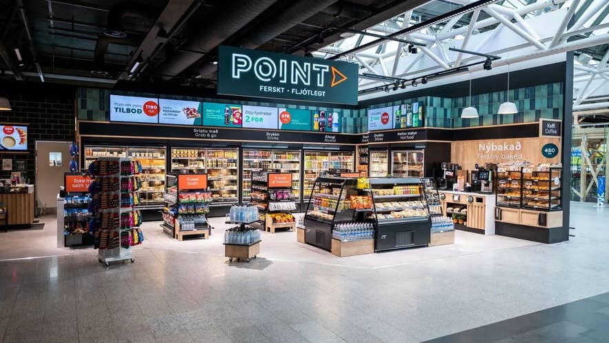 Point at Keflavik International Airport in Iceland.