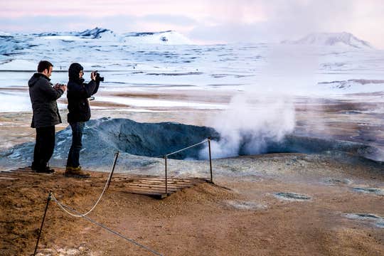 Guided Winter Day Tour of Lake Myvatn and Godafoss Waterfall from Akureyri