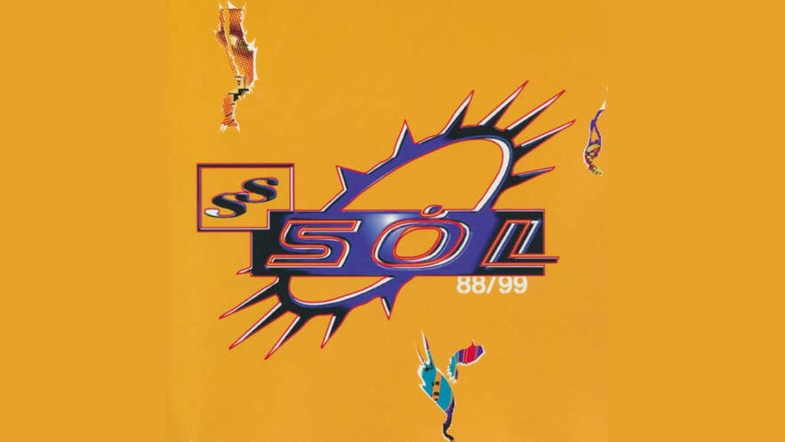 Promotional graphic for Sól 88/99, with a bold retro-style logo on an orange background.