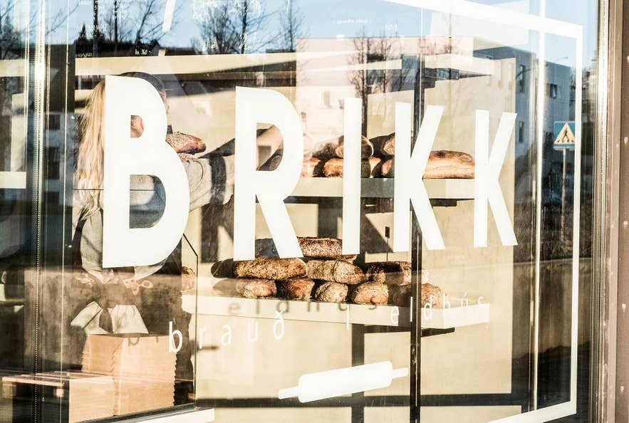 Selection of baked goods at Brikk Reykjavik bakery.
