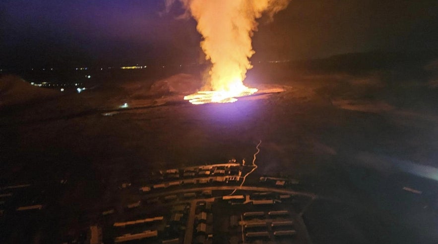 The Hafafell fissure opened just outside Grindavik