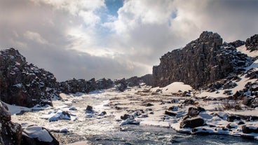 One of the highlights of the Golden Circle route is the Thingvellir National Park.