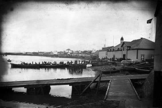 Historic Reykjavik harbor photo from the era when Iceland stayed neutral in World War I.