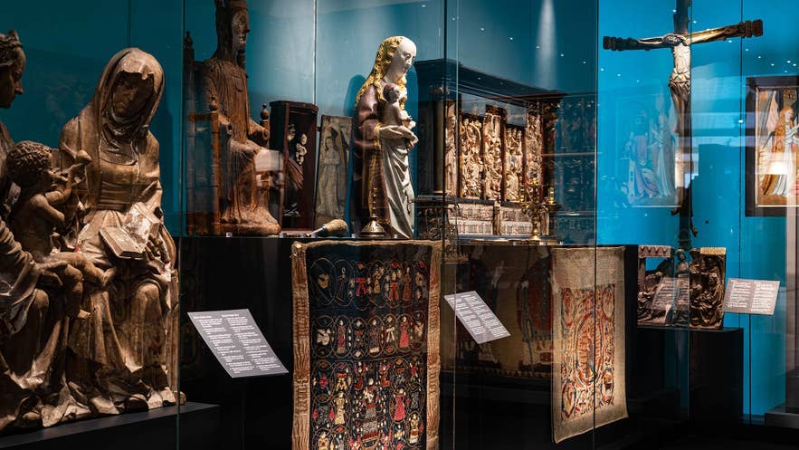 Historic religious artifacts exhibited at the National Museum of Iceland