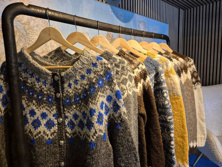 Authentic lopapeysa sweaters in Iceland.