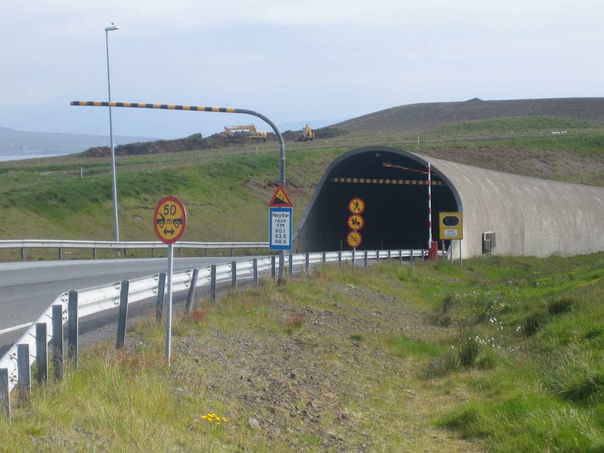 The southern entrance to the Hvalfjordur Tunnel beneath the fjord in West Iceland. The southern entrance to the Hvalfjordur Tunnel beneath the fjord in West Iceland.