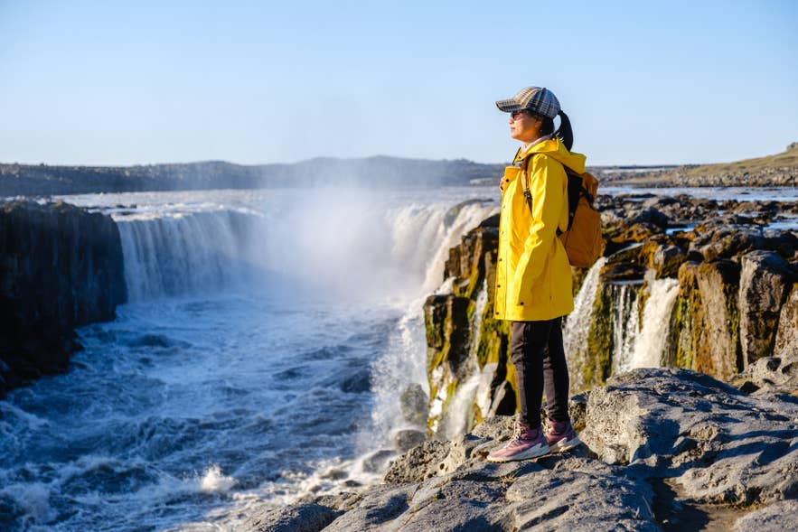 Dettifoss, Europe's most powerful waterfall, cascading in Jokulsargljufur Canyon.