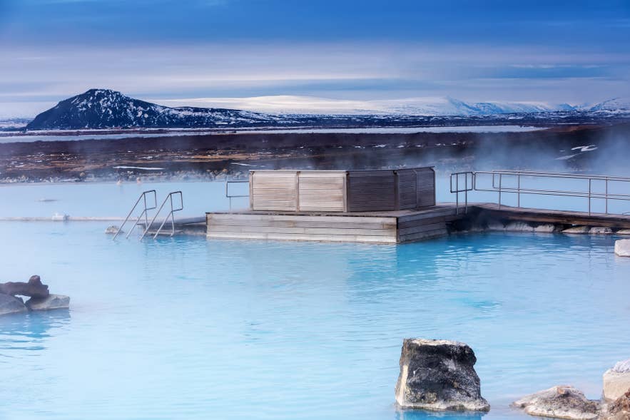 View of Earth Lagoon in Myvatn near Jokulsargljufur Canyon.