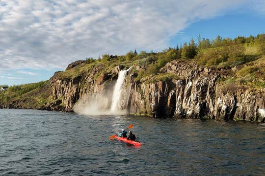 Small-Group Tandem Kayaking Tour in Akureyri with Geothermal Waterfall Sightseeing