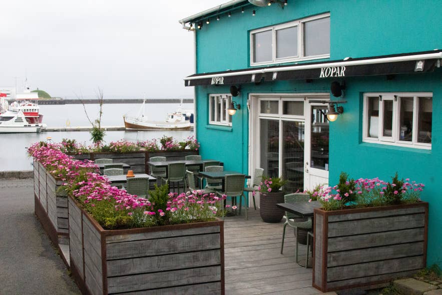 Kopar Restaurant by the Old Harbor in Reykjavik with views over the water.