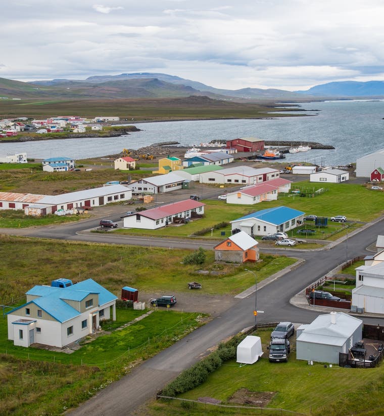 Skagastrond fishing village on the Skagi Peninsula in Northwest Iceland.