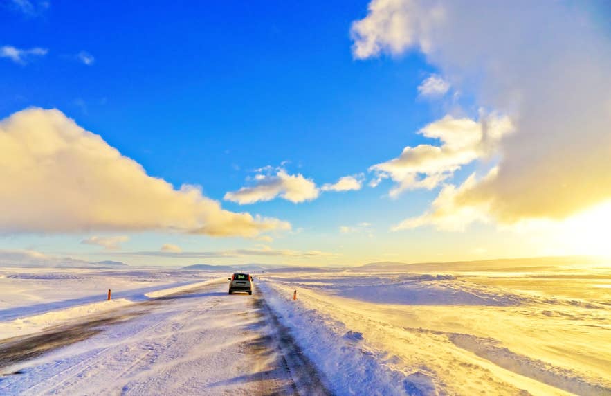 A snow-covered Iceland road trip landscape showing why winter travel needs extra flexibility.