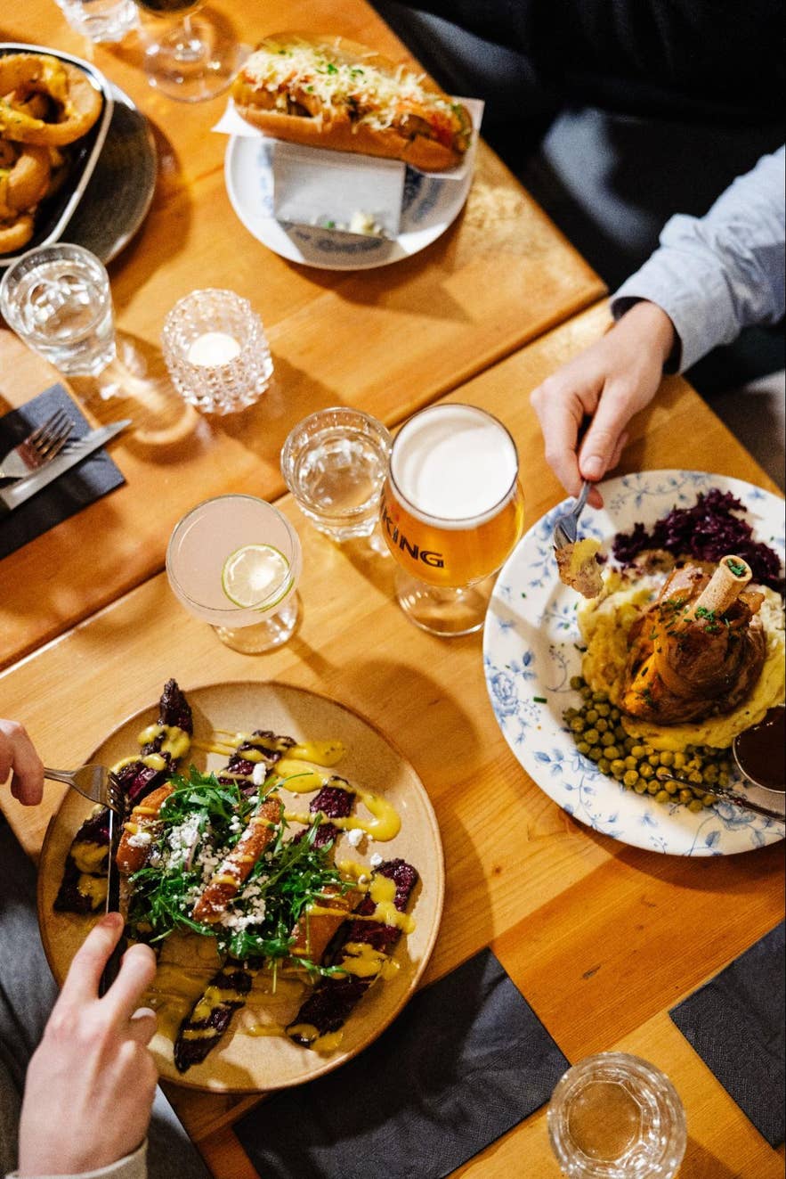 A plated Icelandic home-cooking dish served at Islenski Barinn in Reykjavik.